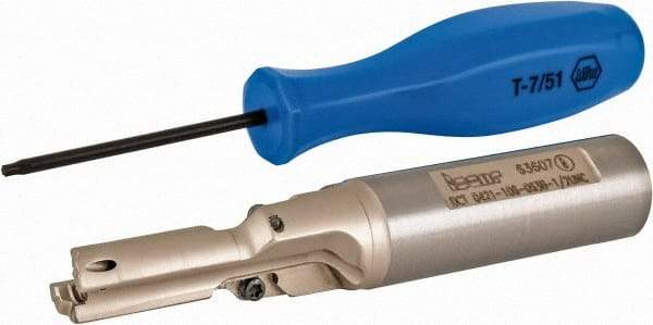 Iscar - 0.413 to 0.431" Diam, 1.06" Max Depth, 5/8" Shank Diam, 3.78" OAL, Replaceable Tip Drill - AOMT, IDI-SG, IDI-SK Insert, DCT Toolholder, Series ChamDrill - Benchmark Tooling