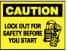 NMC - "Caution - Lock Out for Safety Before You Start", 10" Long x 14" Wide, Rigid Plastic Safety Sign - Rectangle, 0.05" Thick, Use for Accident Prevention - Benchmark Tooling