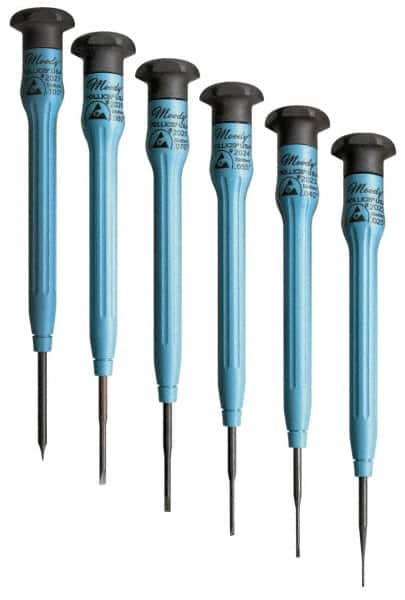 Moody Tools - 6 Piece Slotted Screwdriver Set - Round Shank, Multi Handle - Benchmark Tooling