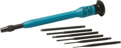 Moody Tools - 7 Piece Slotted Screwdriver Set - Round Shank, Single Handle, Blade Sizes: Width 0.025, 0.04, 0.055, 0.07, 0.08 & 0.1 - Benchmark Tooling