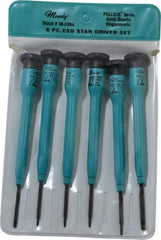 Moody Tools - 6 Piece Torx Screwdriver Set - Round Shank, Multi Handle, Bit Sizes: Torx T3, T4, T5, T6, IP8 & IP10 - Benchmark Tooling