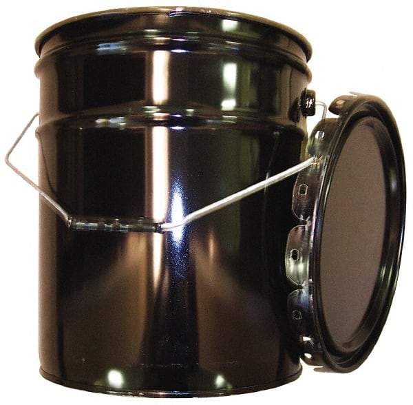 Made in USA - 5 Gallon Capacity, Crimped Lid, Drum Pail - Steel, UN 1H2/X70.8/S/01/USA/+AA1175 Listing - Benchmark Tooling