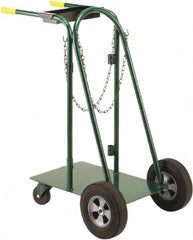 Little Giant - 600 Lb Capacity 40" OAH Cylinder Cart - Dual Grip Handle, Steel, Rubber Wheels - Benchmark Tooling