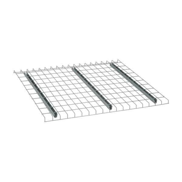 Nashville Wire - 46" Wide, 1-1/2" High, Open Shelving Welded Wire Decking - Steel, 42" Deep, Use with Pallet Racks - Benchmark Tooling