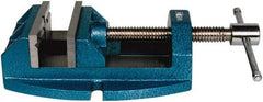 Wilton - 4" Jaw Opening Capacity x 2-1/8" Throat Depth, Horizontal Drill Press Vise - 4" Wide x 2-1/8" High Jaw, Stationary Base, Standard Speed, 10-1/4" OAL x 3.4" Overall Height, Cast Iron - Benchmark Tooling