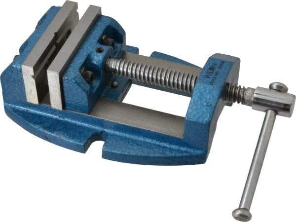 Wilton - 2-3/4" Jaw Opening Capacity x 1-7/8" Throat Depth, Horizontal Drill Press Vise - 3" Wide x 1-7/8" High Jaw, Stationary Base, Standard Speed, 8-1/2" OAL x 3.2" Overall Height, Cast Iron - Benchmark Tooling