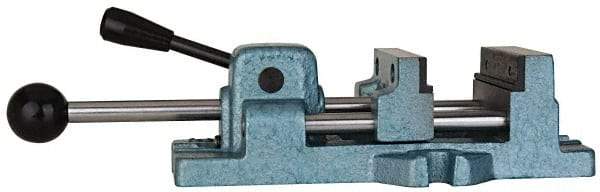 Wilton - 4-11/16" Jaw Opening Capacity x 1-5/16" Throat Depth, Horizontal Drill Press Vise - 4" Wide x 1-5/16" High Jaw, Stationary Base, Standard Speed, 14-1/2" OAL x 4.3" Overall Height, Cast Iron - Benchmark Tooling