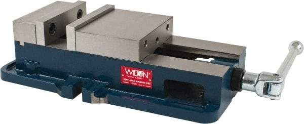 Wilton - 6" Jaw Width, 7-1/2" Jaw Opening Capacity, Horizontal Stationary Machine Vise - Manual Operation, 1 Station, 19-45/64" Long x 6.7" High x 1-3/4" Deep, 2" Jaw Height, 85,000 psi Max Clamp Force, Ductile Alloy - Benchmark Tooling