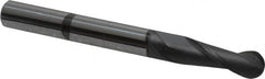 Niagara Cutter - 1/4" Diam, 3/4" LOC, 2 Flute Solid Carbide Ball End Mill - Diamond Finish, Single End, 2-1/2" OAL, 1/4" Shank Diam, Spiral Flute - Benchmark Tooling