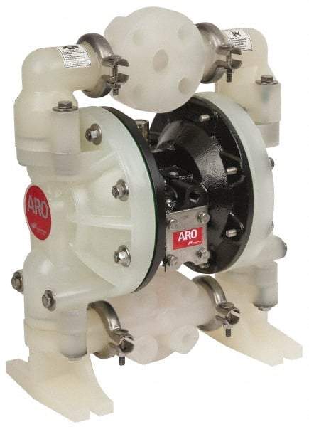 ARO/Ingersoll-Rand - 1" NPT, Nonmetallic, Air Operated Diaphragm Pump - PTFE Diaphragm, Polypropylene Housing - Benchmark Tooling