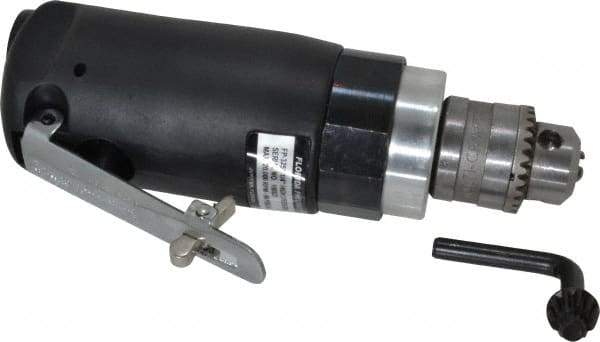 Florida Pneumatic - 1/4" Keyed Chuck - Inline Handle, 20,000 RPM, 4 CFM, 0.3333 hp, 60-90 psi - Benchmark Tooling