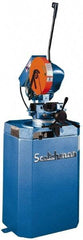 Scotchman - 2 Cutting Speeds, 10-3/4" Blade Diam, Cold Saw - 30 & 60 RPM Blade Speed, Floor Machine, 3 Phase, Compatible with Ferrous Material - Benchmark Tooling