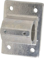 Hollaender - 1-1/4" Pipe, Wall Mount Flange, Aluminum Alloy Flange Pipe Rail Fitting - Bright Finish - Benchmark Tooling