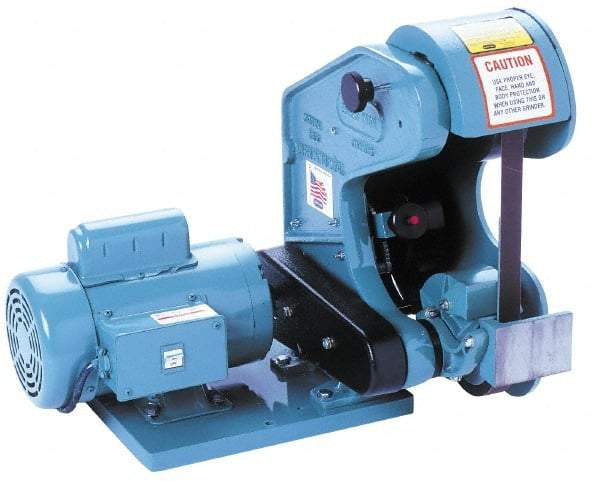 Burr King - 42 Inch Long x 1 Inch Wide Belt Grinder - 3/4 hp, 120 Volts, Vertical Belt, 5,300 Ft. per Min Belt Speed - Benchmark Tooling