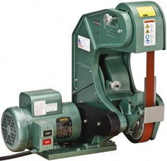 Burr King - 60 Inch Long x 1-1/2 Inch Wide Belt Grinder - 1.5 hp, 120 Volts, Vertical Belt, 800 to 8,000 Ft. per Min Belt Speed - Benchmark Tooling