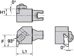 Kennametal - NG2L Insert, 30mm Head Length, 0.79mm Min Groove Width, Modular Grooving Cutting Unit Head - Right Hand Cut, System Size KM25, Series Top Notch - Benchmark Tooling