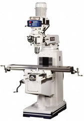 Vectrax - 10" Table Width x 54" Table Length, Electronic Variable Speed Control, 3 Phase Knee Milling Machine - NT40 Spindle Taper, 5 hp - Benchmark Tooling