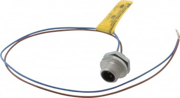 Brad Harrison - 4 Amp, 1/2-20 UNF Male Straight Receptacle - 250 VAC/VDC, 0.31m Cable Length, IP67 Ingress Rating - Benchmark Tooling