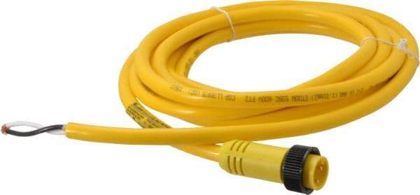 Brad Harrison - 13 Amp, Male Straight to Pigtail Cordset Sensor and Receptacle - 600 Volt, 3.66m Cable Length, IP67 Ingress Rating - Benchmark Tooling