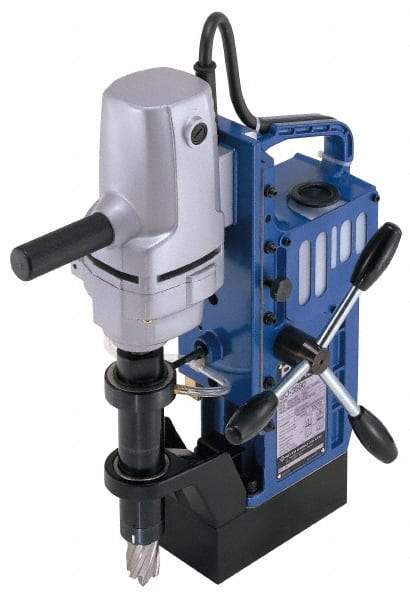 Nitto Kohki - 3/4" Chuck, 2" Travel, Portable Magnetic Drill Press - 700 RPM, 6 Amps, 1 hp, 680 Watts, 110-120 Volts - Benchmark Tooling