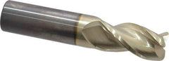 Accupro - 1", 3 Flute, Single End, Solid Carbide, 0.045" Corner Radius End Mill - 5" OAL, 37° Helix, Right Hand Flute, 1-1/4" LOC, Right Hand Cut - Benchmark Tooling