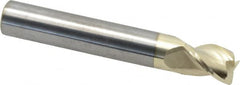 Accupro - 3/8", 3 Flute, Single End, Solid Carbide, 0.045" Corner Radius End Mill - 2-1/2" OAL, 37° Helix, Right Hand Flute, 1/2" LOC, Right Hand Cut - Benchmark Tooling