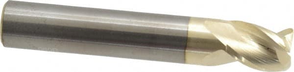 Accupro - 1/2", 3 Flute, Single End, Solid Carbide, 0.06" Corner Radius End Mill - 3" OAL, 37° Helix, Right Hand Flute, 5/8" LOC, Right Hand Cut - Benchmark Tooling