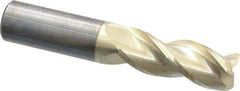 Accupro - 5/8", 3 Flute, Single End, Solid Carbide, 0.06" Corner Radius End Mill - 3-1/2" OAL, 37° Helix, Right Hand Flute, 1-5/8" LOC, Right Hand Cut - Benchmark Tooling