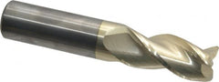 Accupro - 3/4", 3 Flute, Single End, Solid Carbide, 0.06" Corner Radius End Mill - 4" OAL, 37° Helix, Right Hand Flute, 1-5/8" LOC, Right Hand Cut - Benchmark Tooling