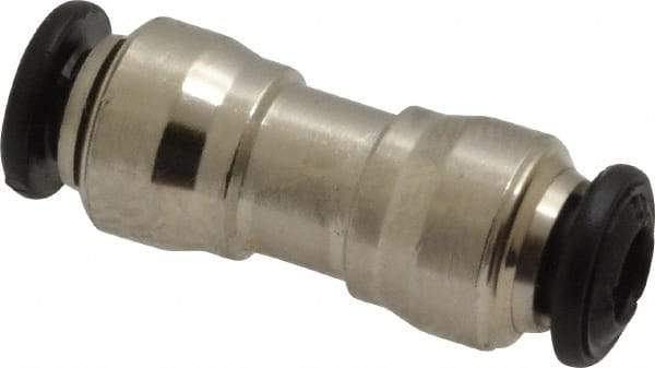 Alpha Technologies - 4mm Outside Diam, Nickel Plated Brass Push-to-Connect Tube Union - 250 Max psi, Tube to Tube Connection, Buna O-Ring - Benchmark Tooling