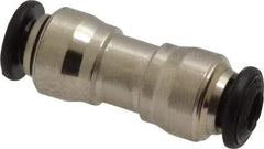 Alpha Technologies - 4mm Outside Diam, Nickel Plated Brass Push-to-Connect Tube Union - 250 Max psi, Tube to Tube Connection, Buna O-Ring - Benchmark Tooling