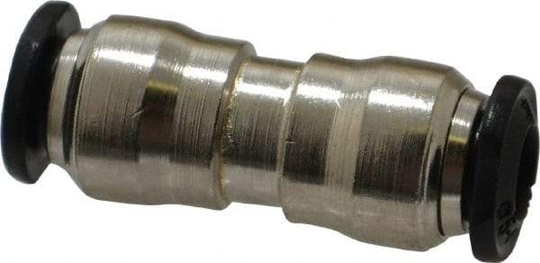 Alpha Technologies - 5mm Outside Diam, Nickel Plated Brass Push-to-Connect Tube Union - 250 Max psi, Tube to Tube Connection, Buna O-Ring - Benchmark Tooling