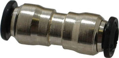 Alpha Technologies - 5mm Outside Diam, Nickel Plated Brass Push-to-Connect Tube Union - 250 Max psi, Tube to Tube Connection, Buna O-Ring - Benchmark Tooling