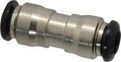Alpha Technologies - 6mm Outside Diam, Nickel Plated Brass Push-to-Connect Tube Union - 250 Max psi, Tube to Tube Connection, Buna O-Ring - Benchmark Tooling