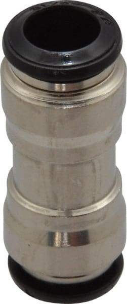 Alpha Technologies - 8mm Outside Diam, Nickel Plated Brass Push-to-Connect Tube Union - 250 Max psi, Tube to Tube Connection, Buna O-Ring - Benchmark Tooling