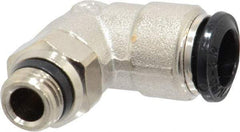 Alpha Technologies - 8mm Outside Diam, 1/8 Universal, Nickel Plated Brass Push-to-Connect Tube Male Swivel Elbow - 250 Max psi, Tube to Universal Thread Connection, Buna O-Ring - Benchmark Tooling