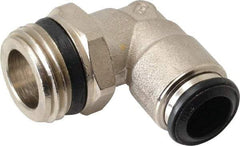 Alpha Technologies - 10mm Outside Diam, 1/2 Universal, Nickel Plated Brass Push-to-Connect Tube Male Swivel Elbow - 250 Max psi, Tube to Universal Thread Connection, Buna O-Ring - Benchmark Tooling