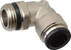 Alpha Technologies - 12mm Outside Diam, 1/2 Universal, Nickel Plated Brass Push-to-Connect Tube Male Swivel Elbow - 250 Max psi, Tube to Universal Thread Connection, Buna O-Ring - Benchmark Tooling
