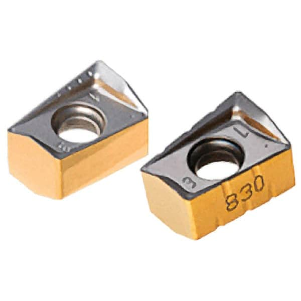 Iscar - H490 ANCX170608 Grade IC380 Carbide Milling Insert - TiCN/TiN Finish, 0.4094" Thick, 0.8mm Corner Radius - Benchmark Tooling