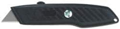 PHC - Retractable Utility Knife - 1" Blade, Black Plastic Handle, 1 Blade Included - Benchmark Tooling