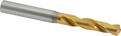 OSG - 0.332" 130° Spiral Flute Cobalt Screw Machine Drill Bit - TiN Finish, Right Hand Cut, 1-11/16" Flute Length, 3-1/2" OAL, Standard Point, Straight Shank - Benchmark Tooling