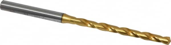 OSG - #11 130° Cobalt Jobber Drill - TiN Finish, Right Hand Cut, Spiral Flute, Straight Shank, 4-1/8" OAL, Standard Point - Benchmark Tooling