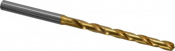 OSG - #3 130° Cobalt Jobber Drill - TiN Finish, Right Hand Cut, Spiral Flute, Straight Shank, 4-5/16" OAL, Standard Point - Benchmark Tooling