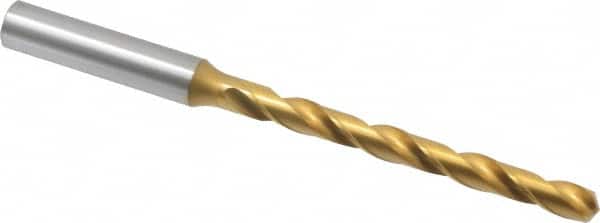 OSG - Letter G 130° Cobalt Jobber Drill - TiN Finish, Right Hand Cut, Spiral Flute, Straight Shank, 4-11/16" OAL, Standard Point - Benchmark Tooling