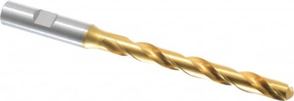 OSG - Letter V 130° Cobalt Jobber Drill - TiN Finish, Right Hand Cut, Spiral Flute, Straight Shank, 5-23/32" OAL, Standard Point - Benchmark Tooling