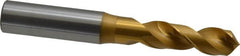 OSG - 13.5001mm 120° Spiral Flute Vanadium High Speed Steel Screw Machine Drill Bit - TiN Finish, Right Hand Cut, 54mm Flute Length, 114mm OAL, Faceted Point, Straight Shank - Benchmark Tooling