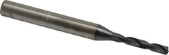 Kennametal - 3.0988mm 140° Spiral Flute Solid Carbide Screw Machine Drill Bit - Right Hand Cut, 20mm Flute Length, 62mm OAL, Standard Point, Straight Shank - Benchmark Tooling