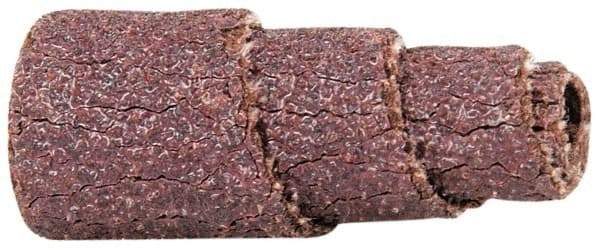 Merit Abrasives - 1" Long x 3/8" Diam, Aluminum Oxide, Full Taper Cartridge Roll - 60 Grit, 1/8" Pilot Hole Diam, Medium Grade - Benchmark Tooling