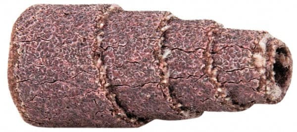 Merit Abrasives - 1" Long x 1/2" Diam, Aluminum Oxide, Full Taper Cartridge Roll - 60 Grit, 1/8" Pilot Hole Diam, Medium Grade - Benchmark Tooling
