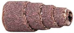 Merit Abrasives - 1" Long x 1/2" Diam, Aluminum Oxide, Full Taper Cartridge Roll - 60 Grit, 1/8" Pilot Hole Diam, Medium Grade - Benchmark Tooling